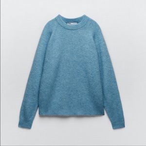 Zara Wool and Alpaca Blend Sweater in Blue Size M